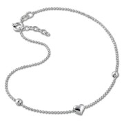 SilberDream Fußkette Herzchen 25cm 925 Sterling Silber SDF2045