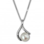 SilberDream Halskette Süßwasser Perle weiß 925 Sterling Silber Damen SDK1548W