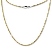 SilberDream Collier Kette Zopf vergoldet 925 Silber Damen 45cm SDK21545Y