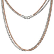 SilberDream Collier Kette gedreht rose vergoldet und 925 Silber 45cm SDK23345T