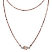 SilberDream Collier Kette Kugel Blumen rose 925 Silber Damen 45cm SDK24545E