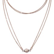 SilberDream Collier Kette Kugel Welle rose 925 Silber Damen 45cm SDK24745E