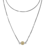 SilberDream Collier Kette Kugel Blumen vergoldet 925 Silber Damen 45cm SDK24845Y