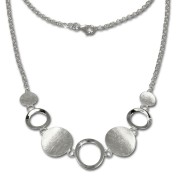 SilberDream Collier Kette mit matten Elementen 925 Silber 45cm SDK400