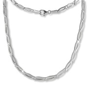 SilberDream Collier Kette Blütenblatt 925 Silber 45cm Halskette Damen SDK428