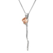 SilberDream Bicolor Collier Kette Rose 925 Silber 44cm - 47cm SDK50144T