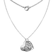 SilberDream Kette Doppel Herz 925 Sterling Silber 45cm SDK8007J