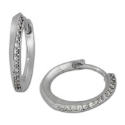 SilberDream Creole Zirkonia weiß 925 Sterling Silber Ohrring SDO350W