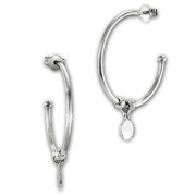 SilberDream Ohrstecker Creole Rund 925 Sterling Silber Damen SDO6701J