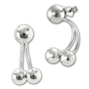 SilberDream Ohrstecker Dangle Ear Cuff Kugeln 925 Silber Damen Ohrringe SDO6709J