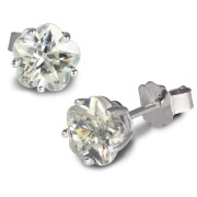 SilberDream Ohrringe Blume 6mm Zirkonia weiß Silber Ohrstecker SDO736W