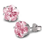 SilberDream Ohrringe Blume Zirkonia rosa 925 Silber Ohrstecker SDO738A