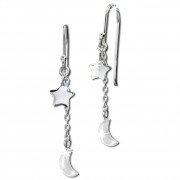 SilberDream Ohrhänger Stern & Mond 925er Sterling Silber Damen Ohrring SDO8807J