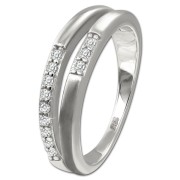 SilberDream Ring Double Zirkonia weiß Gr.60 aus 925er Silber SDR416W60