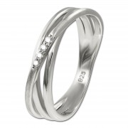 SilberDream Ring Wickeloptik Zirkonia weiß Gr.56 aus 925er Silber SDR418W56