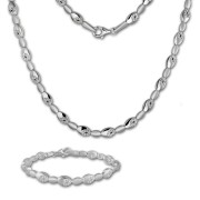 SilberDream Schmuck Set Oval Zirkonia Collier & Armband Damen 925 Silber SDS444W