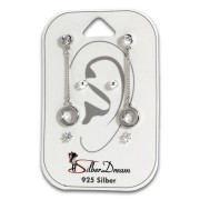 SilberDream Ohrstecker 3er Set Dangle, Kugel, Zirkonia 925er Ohrring SDS603WJ