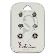 SilberDream Ohrstecker 3er Set Talisman 925 Silber Ohrring SDS805