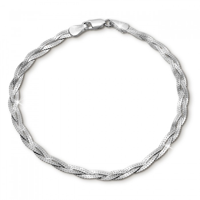 Damen SilberDream 925 19cm geflochten Armband Silber Sterling SDA2429J