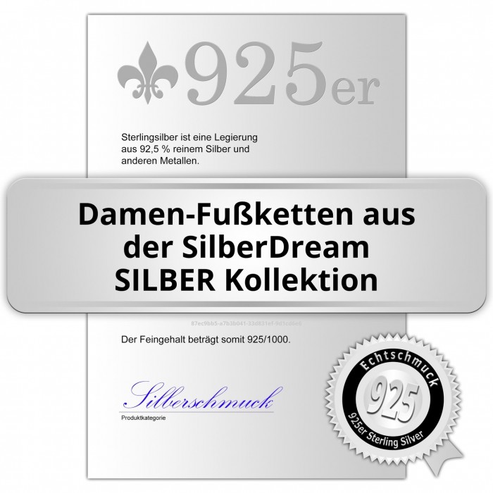 SilberDream 27cm Fußkette für Damen vergoldet Kleeblatt Echt Silber SDF2214Y