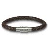 Amello Megabeads Leder Armband brau mit Edelstahl Verschlu AMA474N19