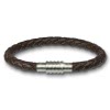 Amello Megabeads Leder Armband brau mit Edelstahl Verschlu AMA474N20
