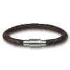 Amello Megabeads Leder Armband brau mit Edelstahl Verschlu AMA474N22