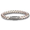 Amello Megabeads Leder Armband wei mit Edelstahl Verschlu AMA474W19