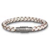 Amello Megabeads Leder Armband wei mit Edelstahl Verschlu AMA474W20