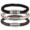 Amello Megabeads Leder Armband mit Stainless Edelstahl Verschluss AMA474X