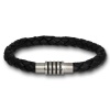 Amello Megabeads Leder Armband schwarz Edelstahl Verschlu AMA475S20
