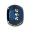 Amello Megabead Stahl Kugel blau Swarovski Elements Armband AMZ025B