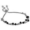 Armleon Damenarmband Komplettset Kugeln schwarz Design+Verschluss 925er ARS012S
