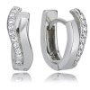 Balia Creolen fr Damen glnzend Zirkonia aus 925er Silber BAO0018SW