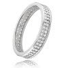 Balia Damen Ring Zirkonia zweireihig Weigold Gr.58 BGR021W58