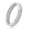 Balia Damen Ring Zirkonia zweireihig Weigold Gr.60 BGR021W60