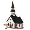 Lichthaus Dorfkirche wei mit Kirchturm original LeuchtKeramik DKH36W