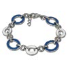 Amello Armband Oval Emaille blau/wei Damen Edelstahlschmuck ESAG01B