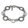 Amello Armband Oval Emaille grau/wei Damen Edelstahlschmuck ESAG01K