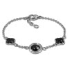 Amello Armband Keramik Rund schwarz Zirkonia Damen Edelstahlschmuck ESAX30S8