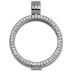 Amello Coinsfassung 30mm Kettenanhnger Zirkonia wei Stahlschmuck ESC006W