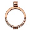 Amello Coinfassung 25mm Edelstahlkettenanhnger rose Zirkonia Schmuck ESC052W