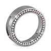 Amello Coinsfassung 25mm Edelstahl fr Armband Zirkonia Stahlschmuck ESC081W