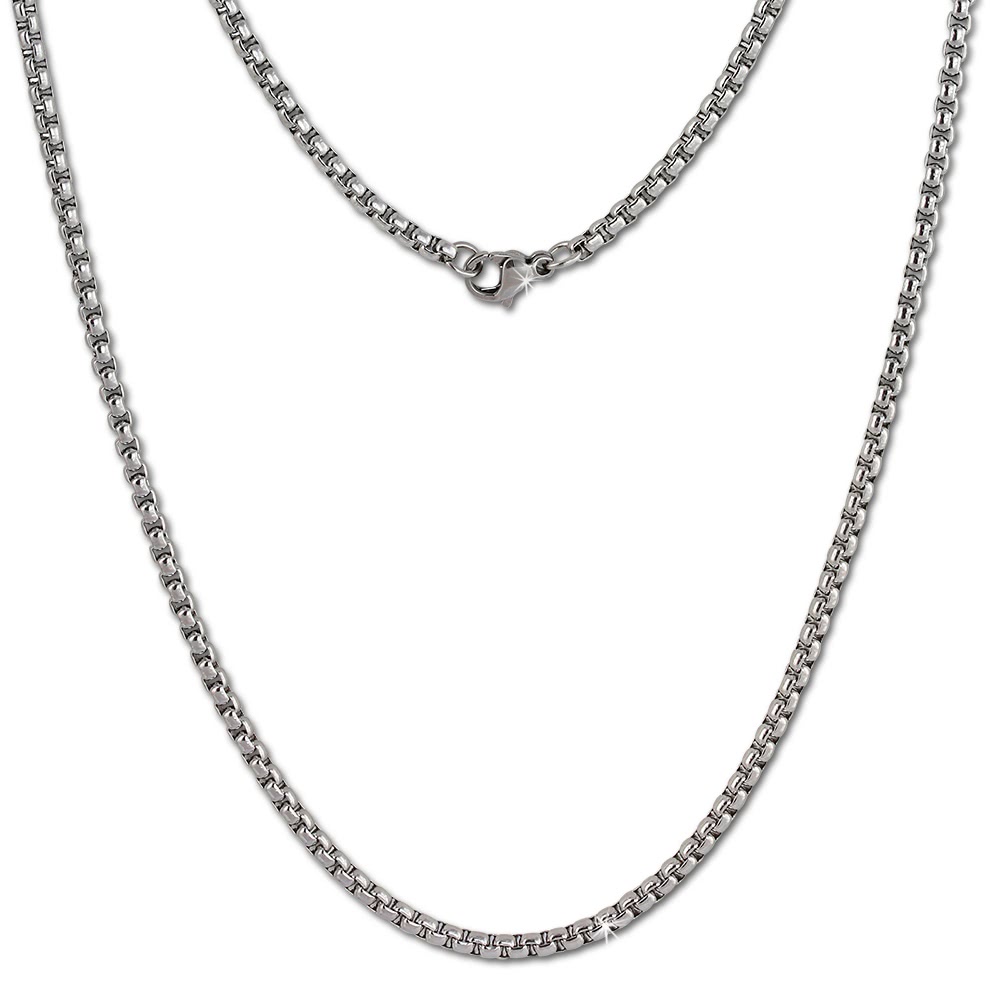 Amello Coinkette Edelstahlkette 80cm silber glnzend Edelstahlschmuck ESC102J