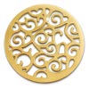 Amello Edelstahl Coin Ornament gold fr Coinsfassung Stahlschmuck ESC505Y