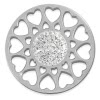 Amello Edelstahl Coin Herzblume Silber Zirkonia wei Stahlschmuck ESC519JW