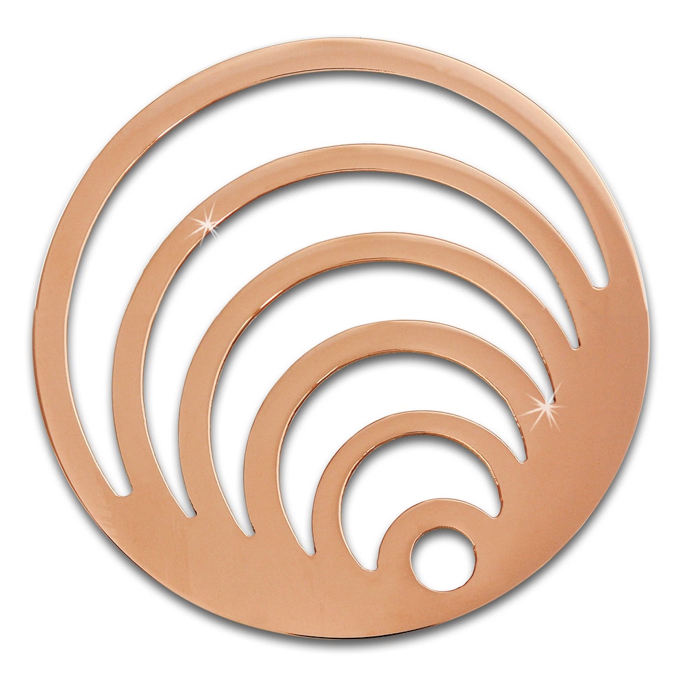Amello Edelstahl Coin Kreise rosegold f�r Coinsfassung Stahlschmuck ESC524E