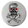 Amello Edelstahl Coin Totenkopf Silber Zirkonia rot Edelstahlschmuck ESC530J