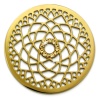 Amello Edelstahl Coin Lotusblume 30mm gold Zirkonia Stahlschmuck ESC532YY
