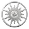 Amello Edelstahl Coin Sonnenblume Silber Zirkonia wei Stahlschmuck ESC533JW